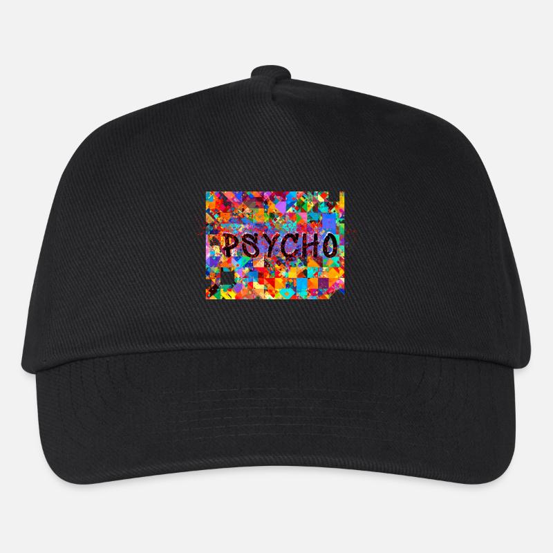 Muster ,Pop- Art, psycho,psychedelisch - Kinder Basecap - Schwarz