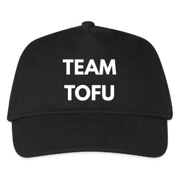 Team Tofu – Vegan Statement - Kinder Basecap - Schwarz - Vorne