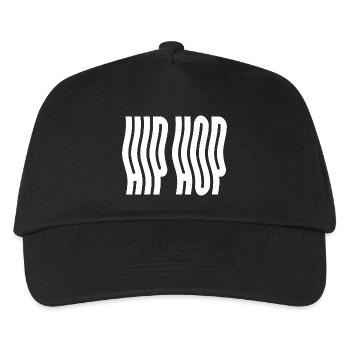 Hip Hop Flüssigkeit gewelltes Logo - Kinder Basecap - Schwarz - Vorne