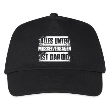 Cardio Bodybuilding Bodybuilder Gym Kraftsport - Kinder Basecap - Schwarz - Vorne