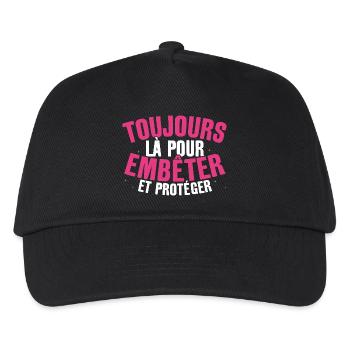 Toujours Là Pour Embêter et Protéger Cadeau Frère - Casquette de baseball Enfant - noir - Devant