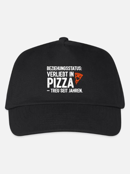 Beziehungsstatus Verliebt in Pizza - Kinder Basecap - Schwarz