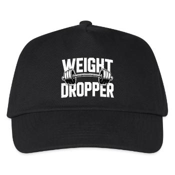 Weight Dropper – Gym Dumbbell Weight Exercise - Kids’ Baseball Cap - black - Front