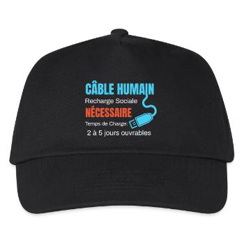 Câble Humain Recharge Sociale humour - Casquette de baseball Enfant - noir - Devant