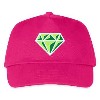Diamant (Edelstein Brillant Symbol / NEG Gre 3C) - Kinder Basecap - Fuchsia - Vorne