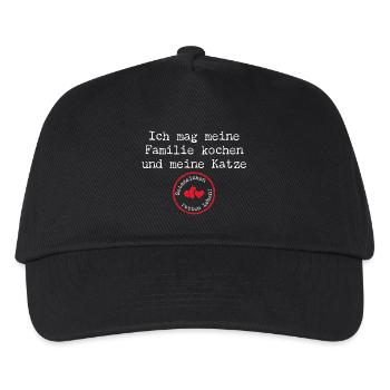Ich mag meine Familie kochen – Satzzeichen Humor - Kinder Basecap - Schwarz - Vorne