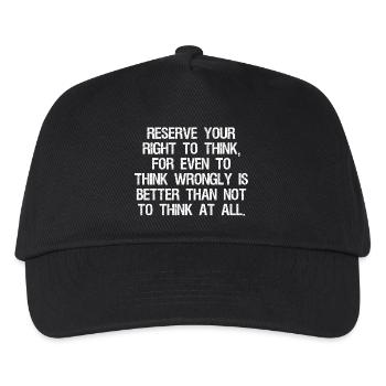 reserve your right to think for even to think - Kids’ Baseball Cap - black - Front
