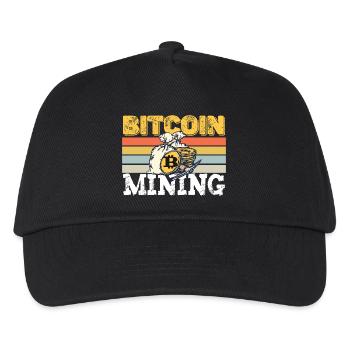 Bitcoin mining retro - Kids’ Baseball Cap - black - Front