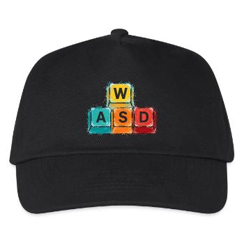 WASD Gaming Tasten - Kinder Basecap - Schwarz - Vorne