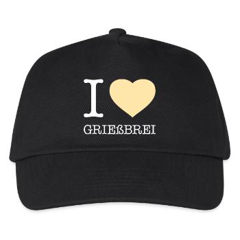 I love Grießbrei - Kinder Basecap - Schwarz - Vorne