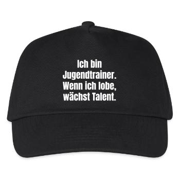 Ich bin Jugendtrainer Lob stärkt Talent - Kinder Basecap - Schwarz - Vorne