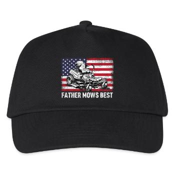 Father Mows Best - Kids’ Baseball Cap - black - Front