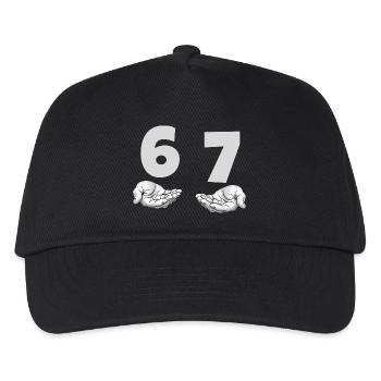 Lustiges 67 Meme Hände Gen Alpha Humor - Kinder Basecap - Schwarz - Vorne