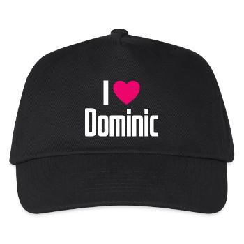 I Love Dominic Pink Heart I Love Dominic - Kids’ Baseball Cap - black - Front