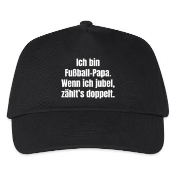 Fußball Papa Jubel Zählt Doppelt - Kinder Basecap - Schwarz - Vorne