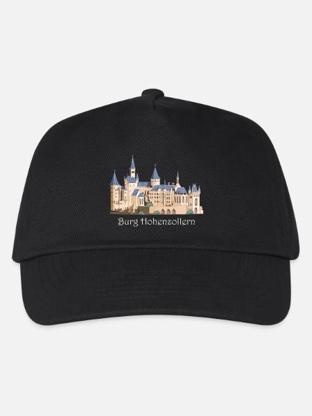 Burg Hohenzollern Illustration, Handzeichnung - Kinder Basecap - Schwarz