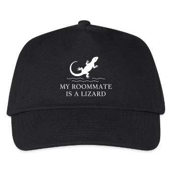 Mein Mitbewohner ist eine Echse - Kinder Basecap - Schwarz - Vorne