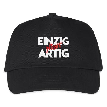 Einzig Nicht Artig Wortspiel - Kinder Basecap - Schwarz - Vorne