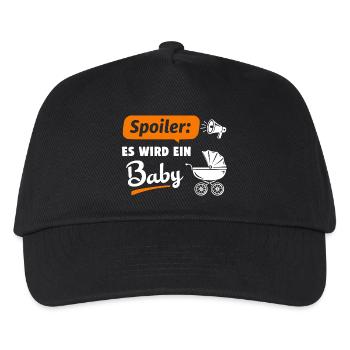 Spoiler: Es wird ein Baby - Kinder Basecap - Schwarz - Vorne