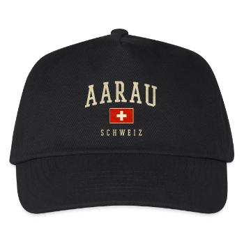 Aarau Schweiz Vintage Emblem - Kinder Basecap - Schwarz - Vorne