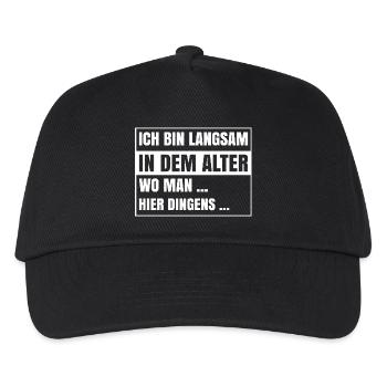 Ich bin langsam in dem Alter wo man hier dingens - Kinder Basecap - Schwarz - Vorne