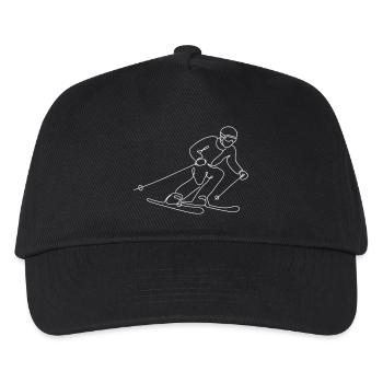 Skier Illustration - Kids’ Baseball Cap - black - Front
