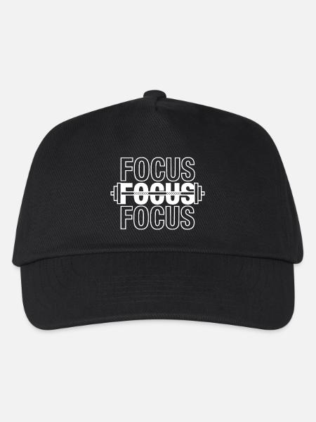 FOCUS Gym Motivation Langhantel - Kinder Basecap - Schwarz