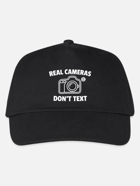 Les vraies caméras ne textent pas en disant - Casquette de baseball Enfant - noir