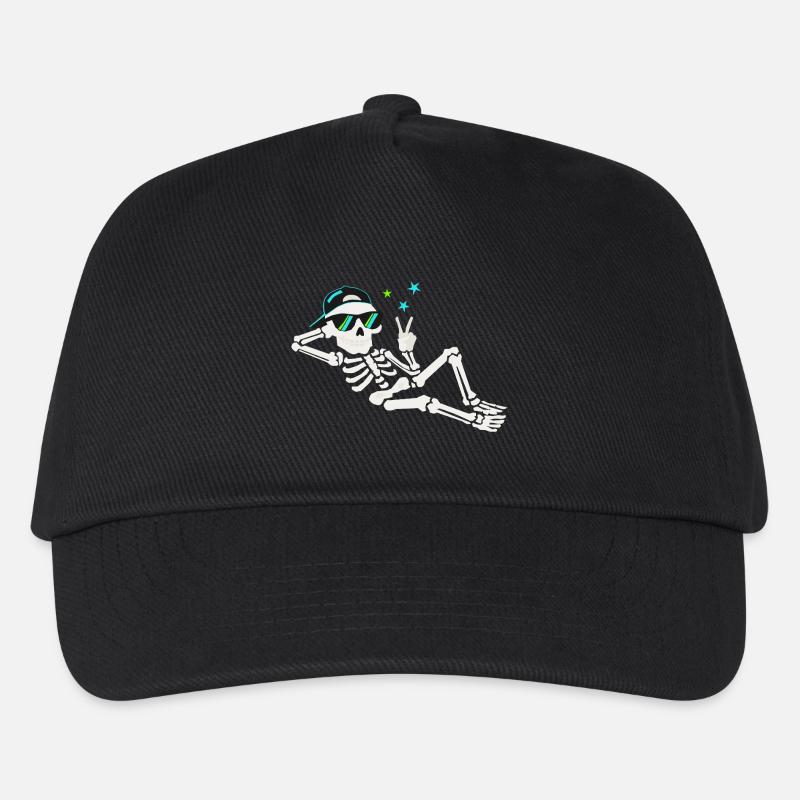 Lässiger Skelett mit Sonnenbrille - Kinder Basecap - Schwarz