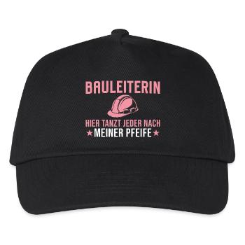 Bauleiterin - Hier tanzt jeder nach meiner Pfeife - Kinder Basecap - Schwarz - Vorne