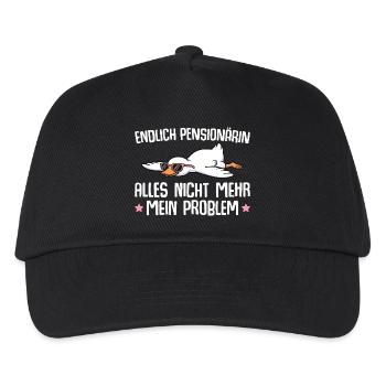 Pensionärin Gans mit Sonnenbrille - Pension - Kinder Basecap - Schwarz - Vorne