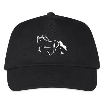 Running Horses Silhouette Töltender Tölter - Kids’ Baseball Cap - black - Front
