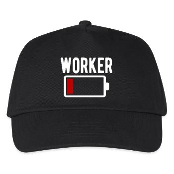 Worker Worker Battery Low Funny - Kids’ Baseball Cap - black - Front