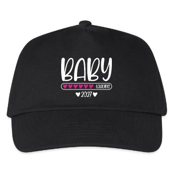 Baby 2027 loading heart loading bar - Kids’ Baseball Cap - black - Front