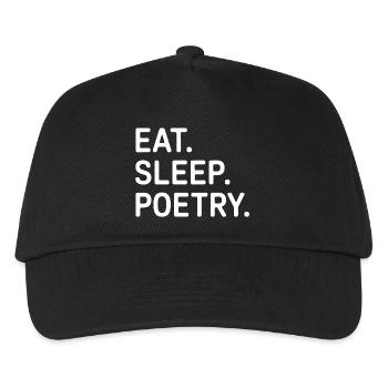 Essen, Schlaf Poesie Typografie Tee - Kinder Basecap - Schwarz - Vorne