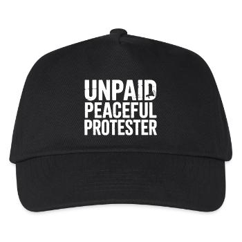 Unpaid Peaceful Protester Aktivistin Spruch Demo - Kinder Basecap - Schwarz - Vorne