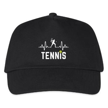 Tennis Herzschlag Tennisspieler - Kinder Basecap - Schwarz - Vorne