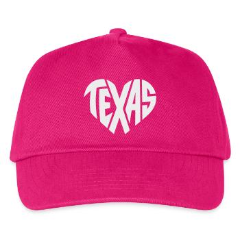 Texas Heart Typography - Kids’ Baseball Cap - fuchsia - Front