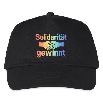 Zusammenhalt Spruch Hände Motiv - Kinder Basecap - Schwarz - Vorne