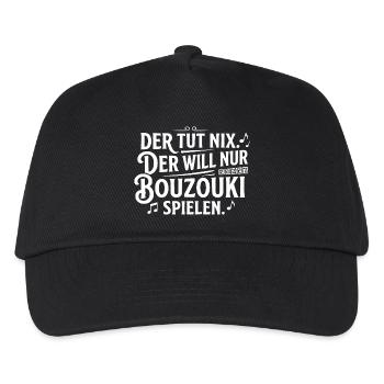 Bouzouki Will Nur Spielen Hellas Fun Greek - Kinder Basecap - Schwarz - Vorne