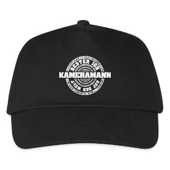Kameramann Stempelmotiv - Kinder Basecap - Schwarz - Vorne