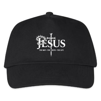 Jesus Cross: The Way Truth Living God Faith - Kids’ Baseball Cap - black - Front