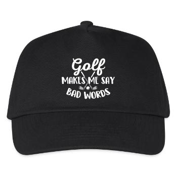 Golf bringt mich dazu, Schimpfwörter zu sagen Humor - Kinder Basecap - Schwarz - Vorne
