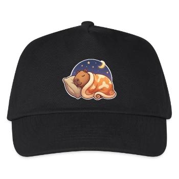 Capybara Schlafen - Kinder Basecap - Schwarz - Vorne