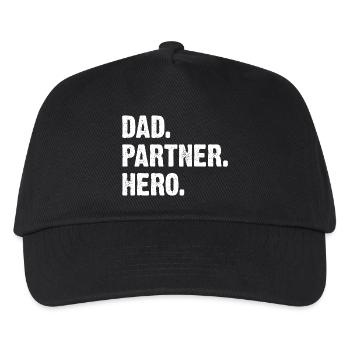 Dad Partner Hero - Kinder Basecap - Schwarz - Vorne