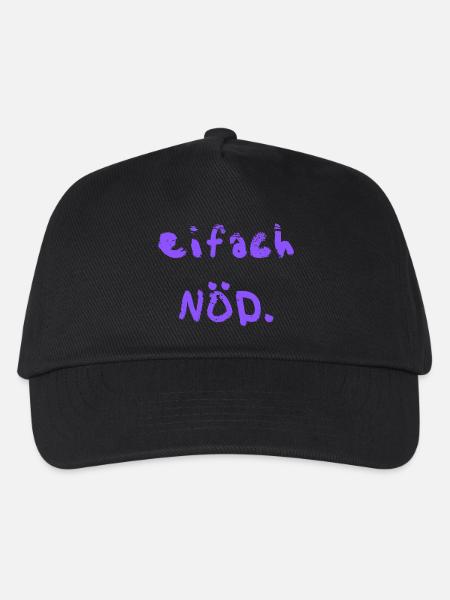 eifach NÖD. in lila  - Kinder Basecap - Schwarz