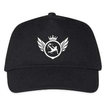 Footballer Overhead Kick Coat of Arms - Kids’ Baseball Cap - black - Front