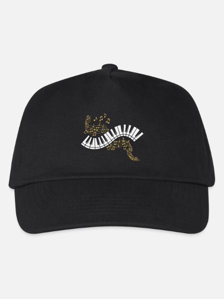 Klavier Noten Piano Musik Pianist Musiker Keyboard - Kinder Basecap - Schwarz