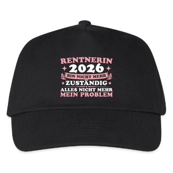 Abschiedsgeschenk Kollegin 2026 Rentnerin - Kinder Basecap - Schwarz - Vorne