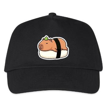 Capybara Sushi Stickers – Kawaii, Cute & Cute - Kids’ Baseball Cap - black - Front